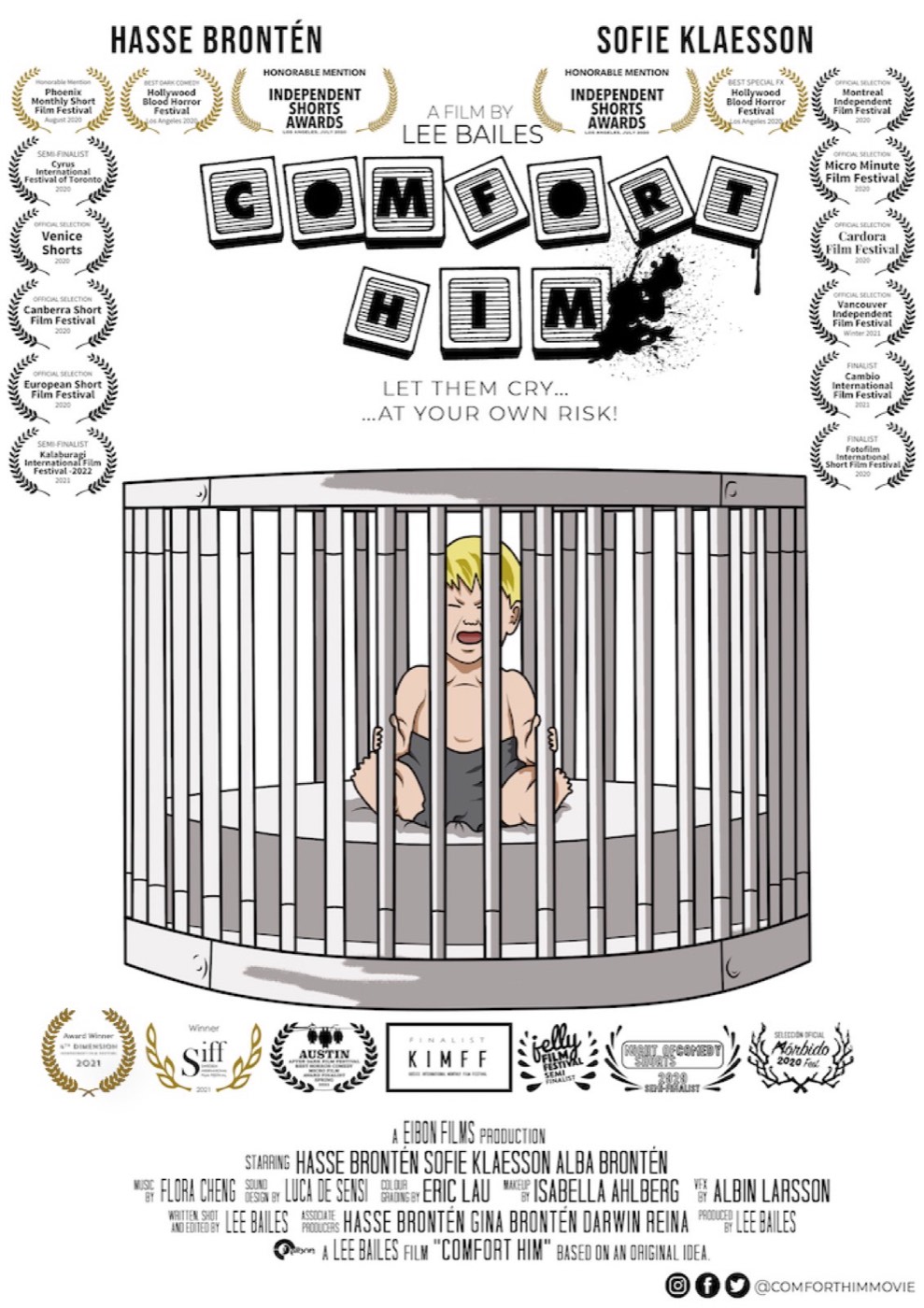 Comfort Him - poster with laurels